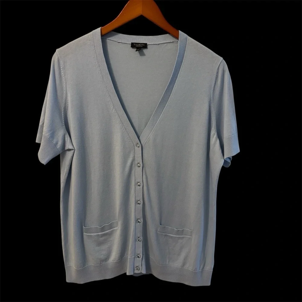 Talbots Soft Blue Knit Cardigan